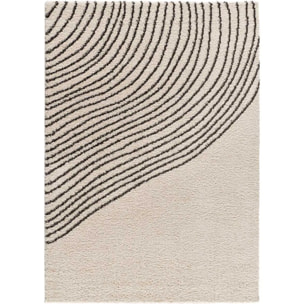 LUSH Alfombra shaggy abstracta blanco, varias medidas disponibles.