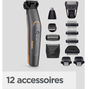 Tondeuse multi usages BABYLISS 12 en 1 MT987E Graphite Precision
