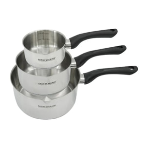 Set 3 casseroles 12 16 et 20 cm en inox Fackelmann Geneva