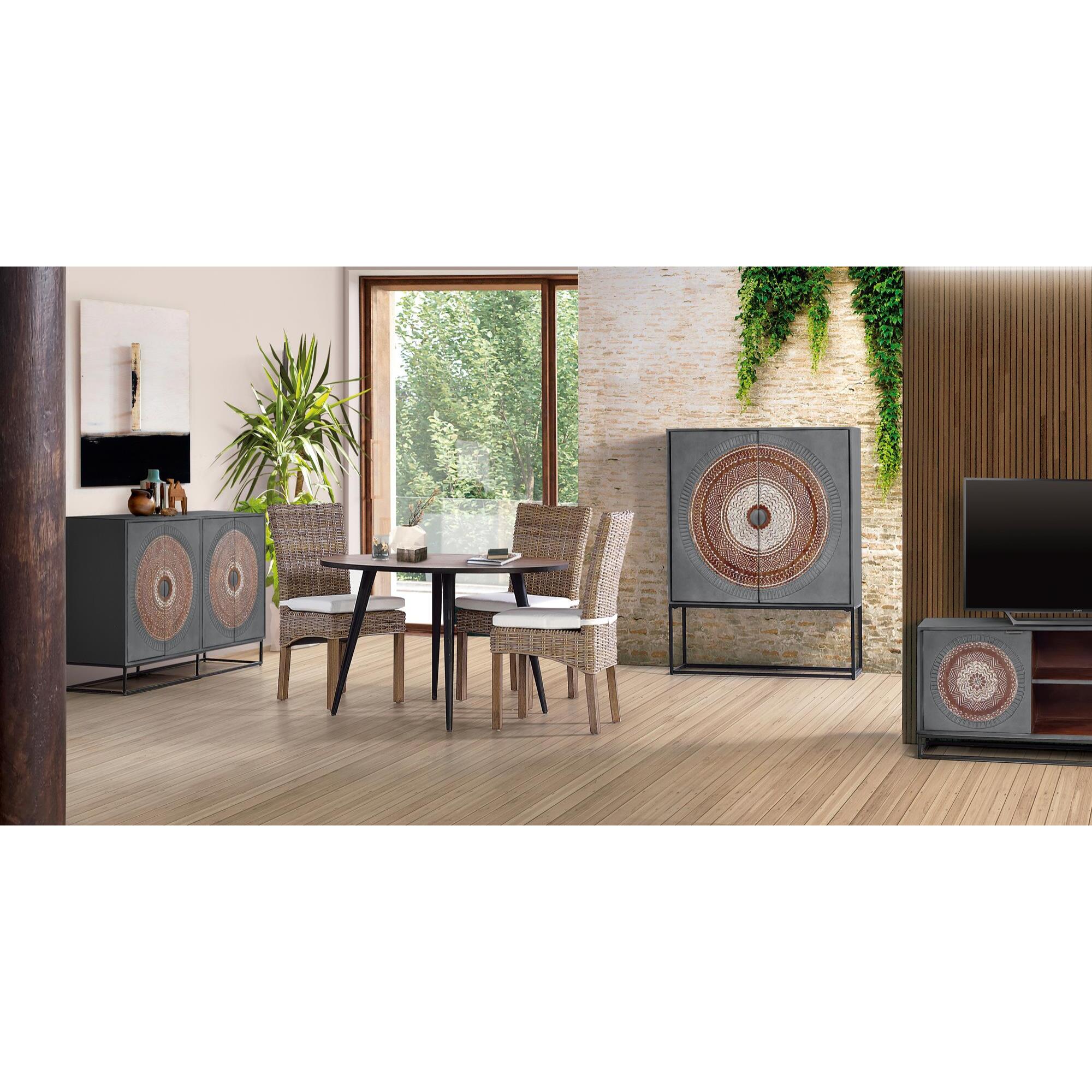 Aparador alto - madera de mango y metal - 142x107x40cm