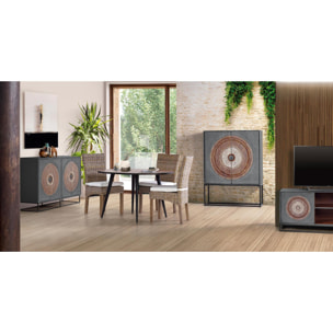 Aparador alto - madera de mango y metal - 142x107x40cm