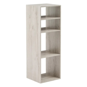 Étagère colonne 4 cases "Mix N' Modul" effet chêne gris