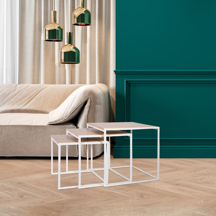 Tables Carrees Gigognes Blanches X3