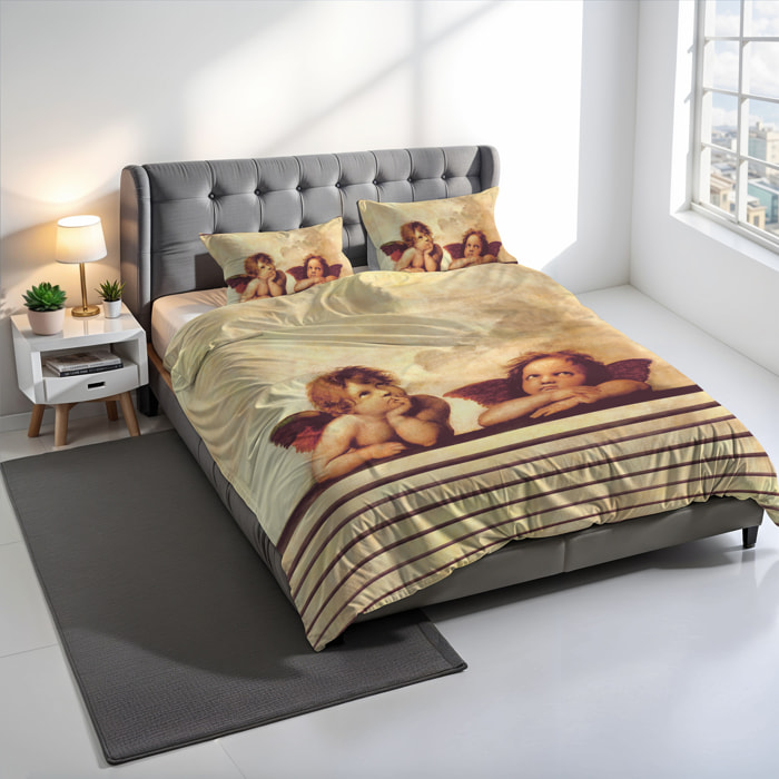 PARURE COPRIPIUMINO SOGNI D'AUTORE, Stampa Digitale, 100% Cotone, Made in Italy - 59