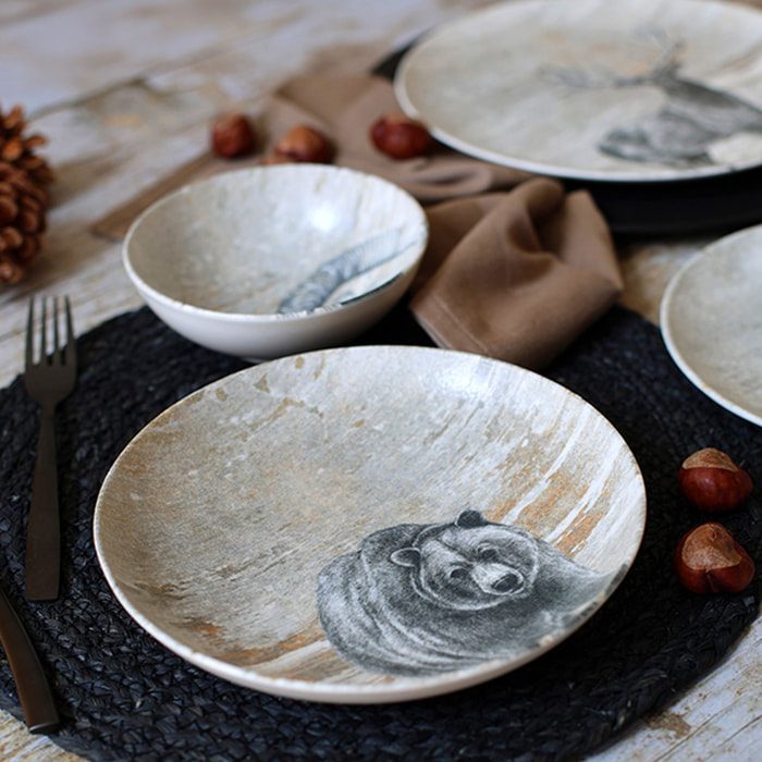 Service de table 48 pièces en porcelaine  LACHAT