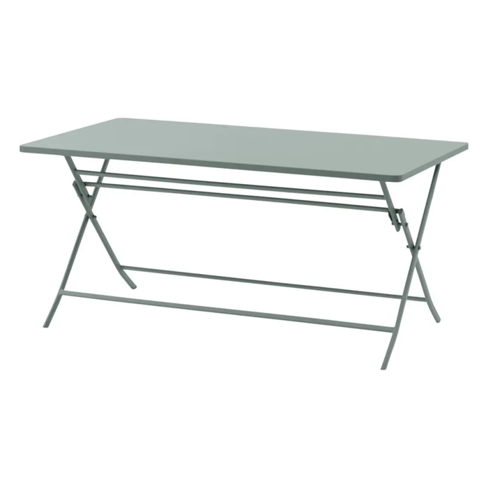 Table de jardin pliante rectangulaire "Greensboro" vert olive 6 places en acier