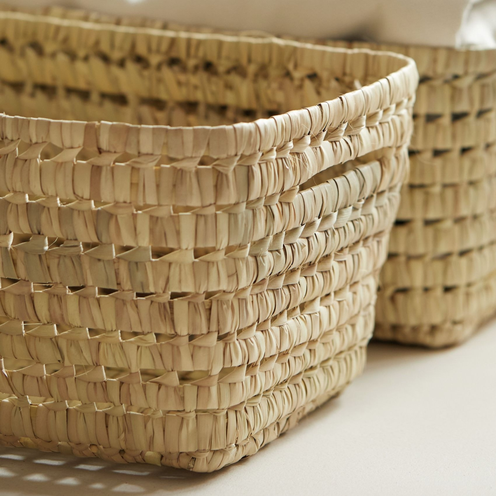 Panier de rangement rectangle Palm - Naturel