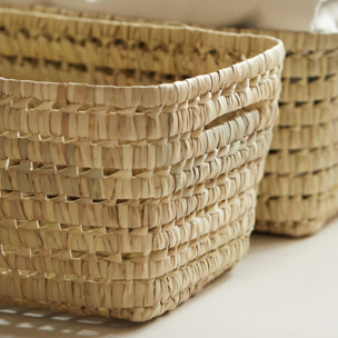 Panier de rangement rectangle Palm - Naturel
