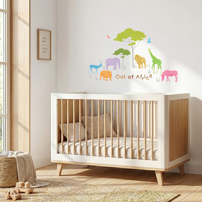 Stickers Muraux décoration adhésifs Animaux d'Afrique coloré