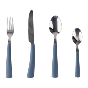 Set de 16 pzs cubiertos en acero inoxidable color azul san ignacio