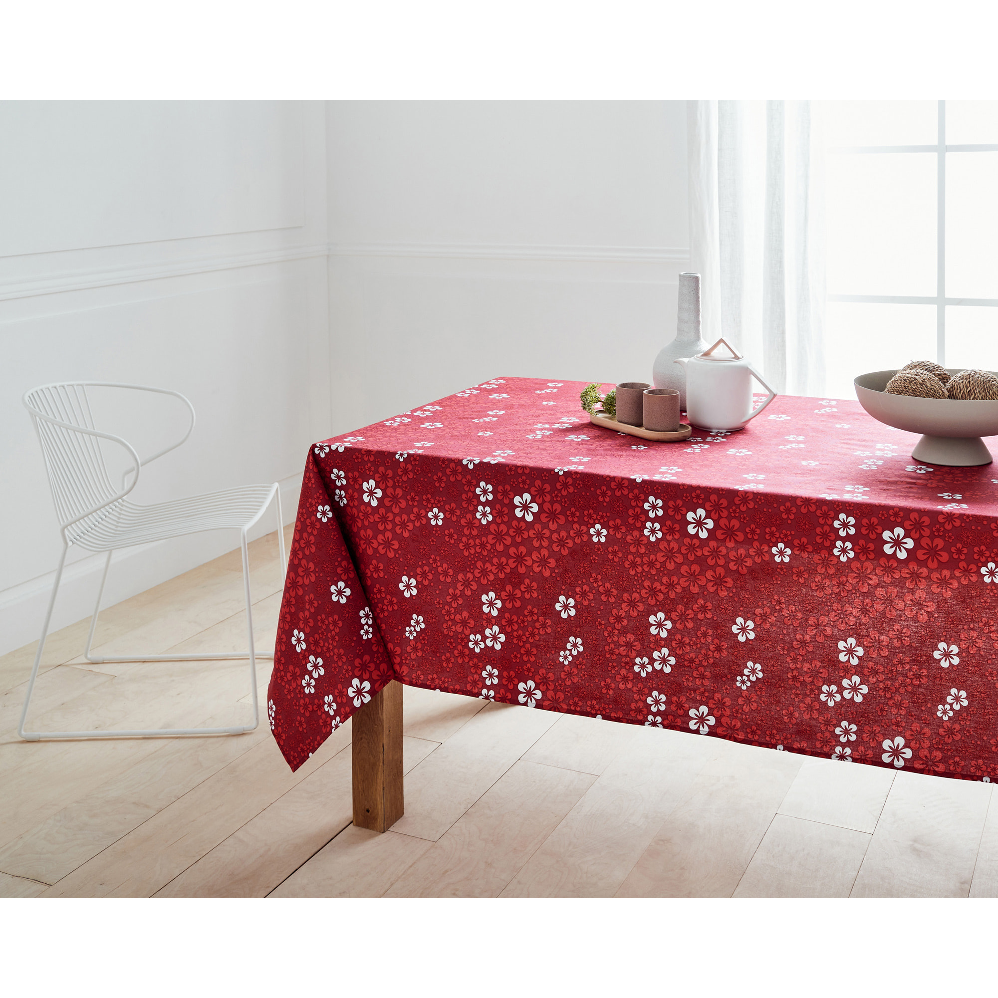 Nappe coton enduit LOLIPOP rouge