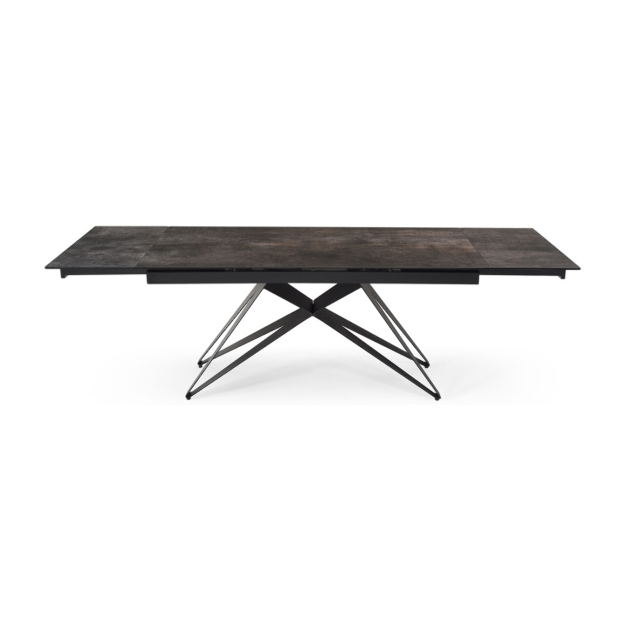 Table extensible céramique grise 180/260 cm - 8 piètements - UNIK