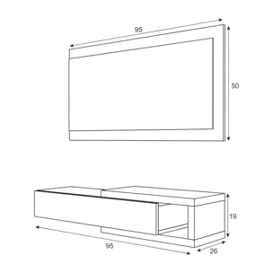 Mobile da ingresso Mcallen, Entratina reversibile con specchio, Mobile per atrio con cassetto, Svuotatasche per appartamenti, cm 95x26h69, Bianco e Rovere