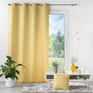 Rideau Jacquard motif losange - Jaune