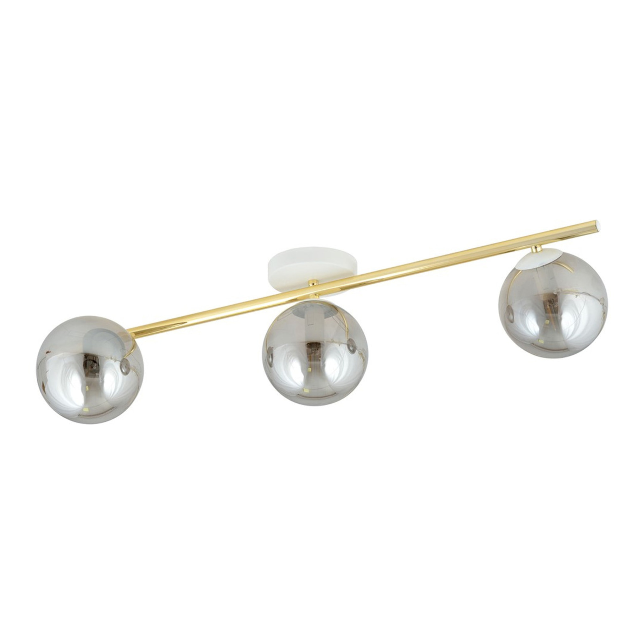 Lampada a sospensione SPLENDI in acciaio bianco e oro con diffusori grafite