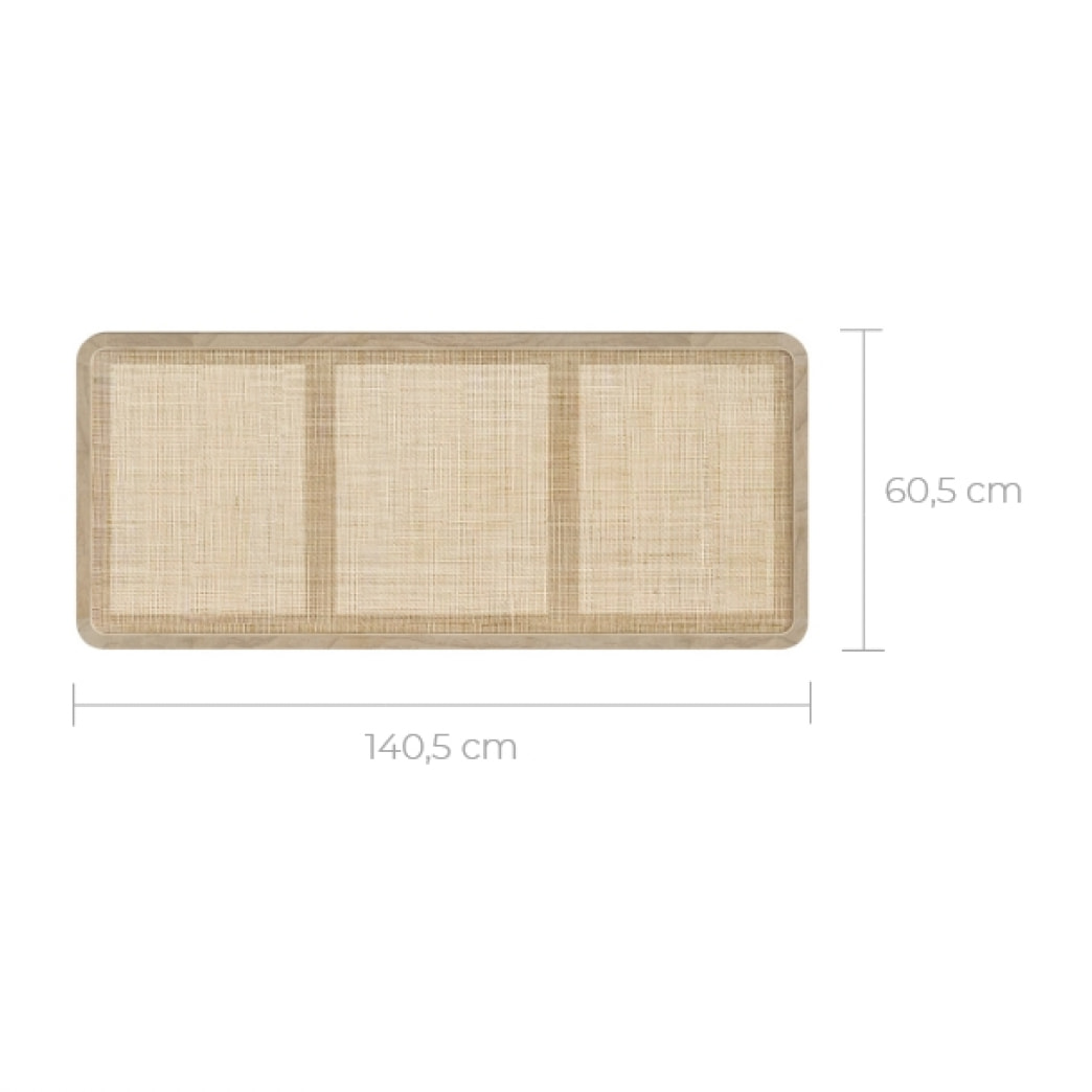 Tête de lit à suspendre en bois et cannage 140 cm - Khao