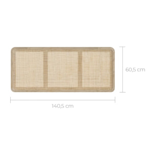 Tête de lit à suspendre en bois et cannage 140 cm - Khao