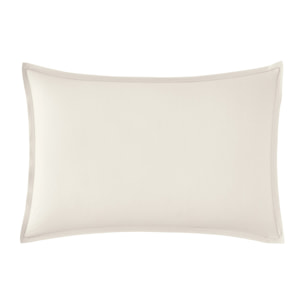 Taie d'oreiller unie en percale de coton, PREMIÈRE, Meringue