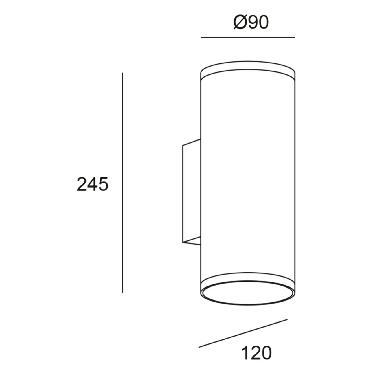 Forlight Aplique Ip54 Orion Double Emission Led 11,3W 3000K Negro 1135Lm