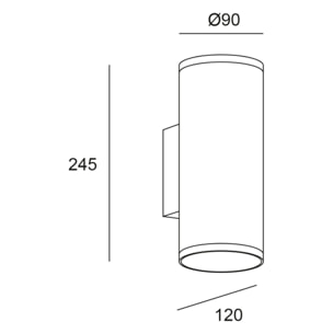 Forlight Aplique Ip54 Orion Double Emission Led 11,3W 3000K Negro 1135Lm