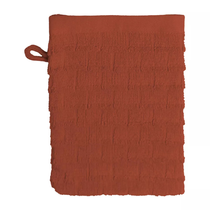 Gant de toilette pur coton 575 g/m² uni orange Cascade rouille