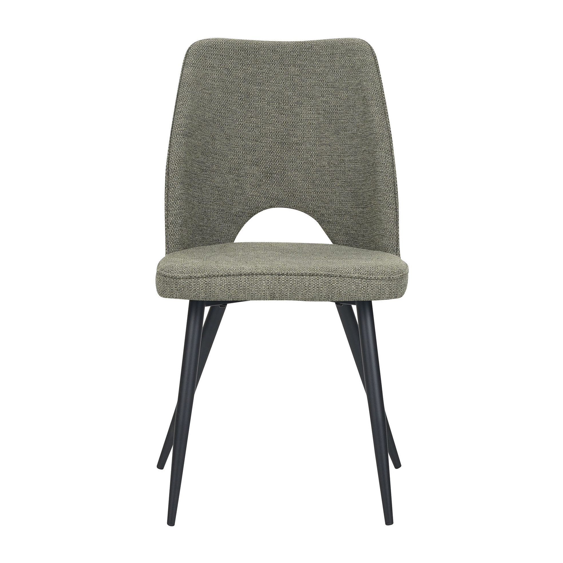Set Da 4, Sedie Virginia Tessuto Verde Gambe Nere
