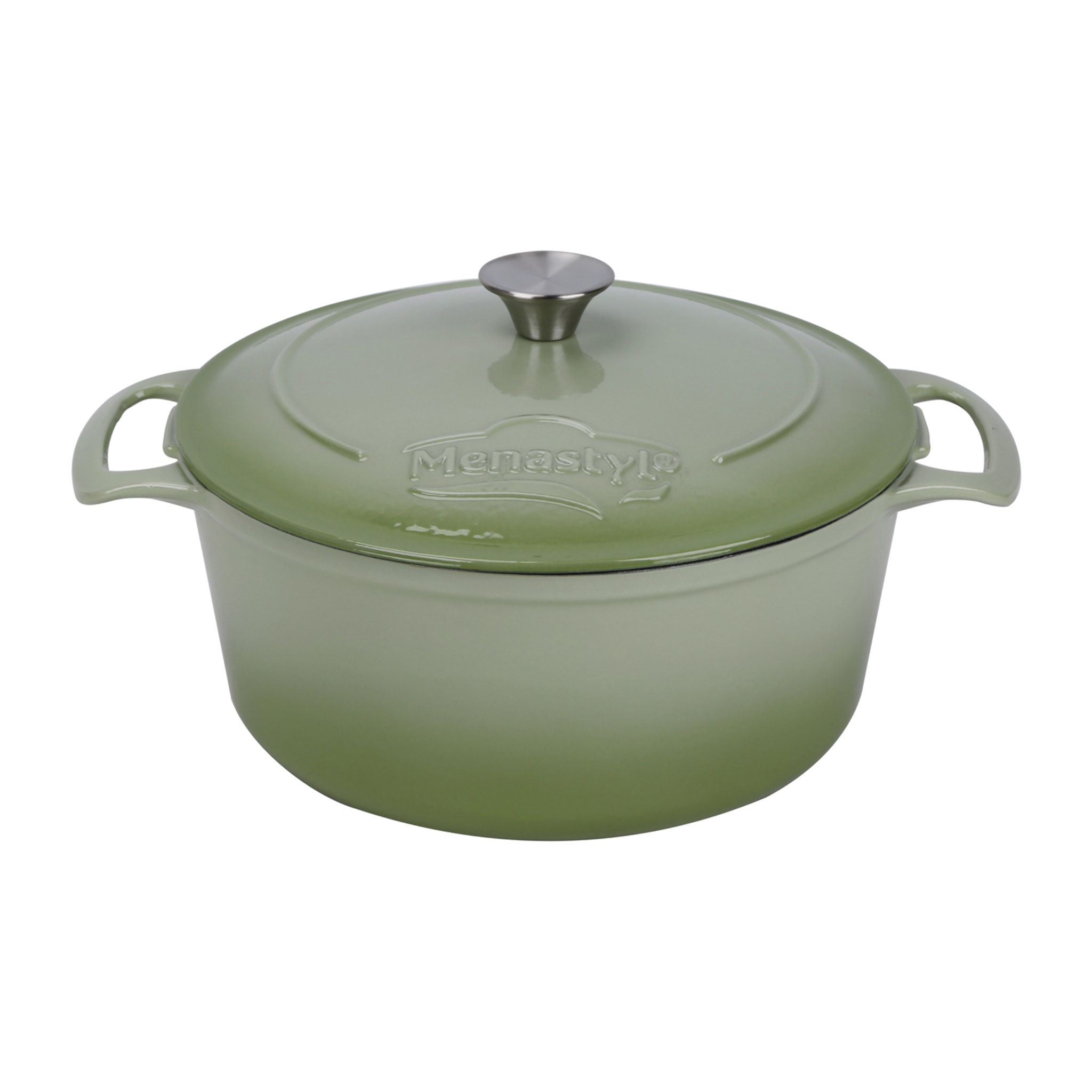 Cocotte ronde 7L en fonte émaillée verte COLETTE