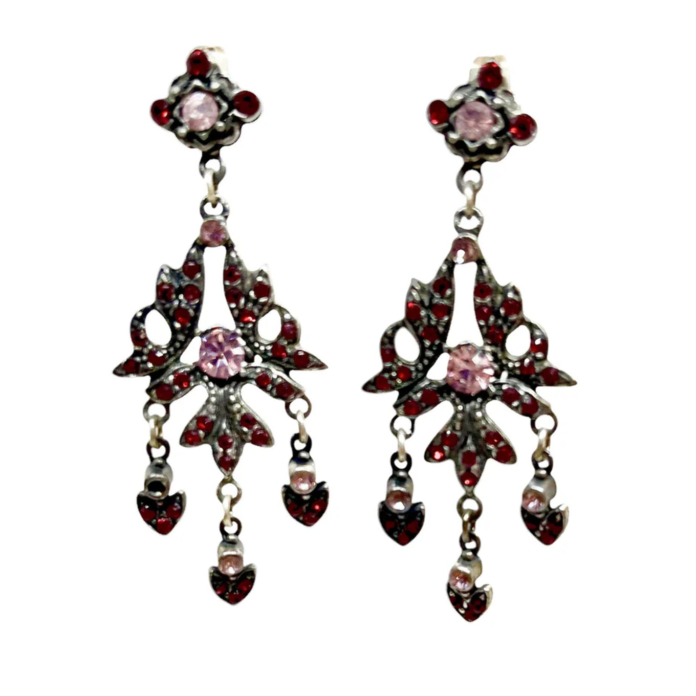 Pendiente largo multicristal Sw y plata 925 10µ T2