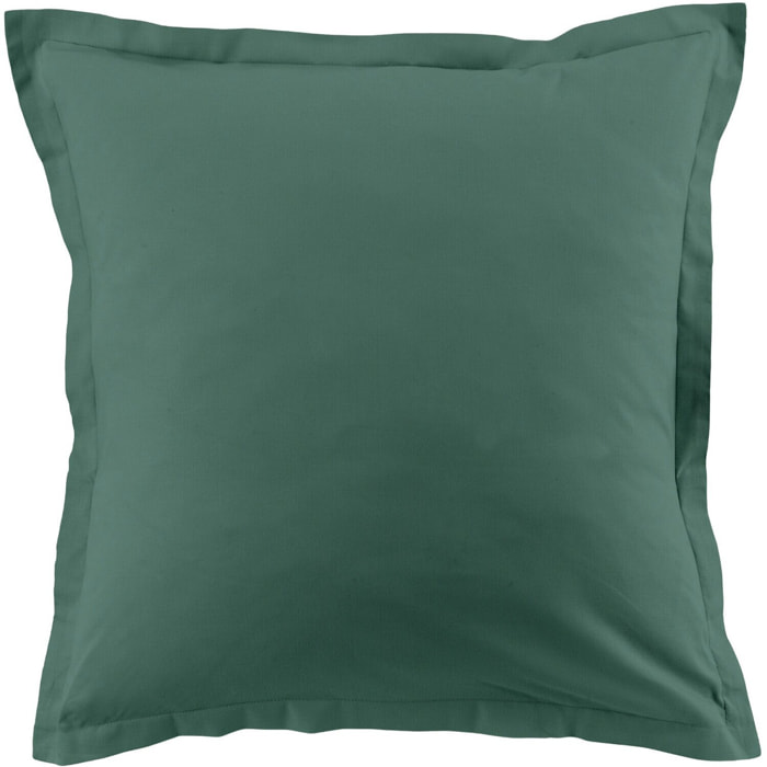 Lot de 2 taies d'oreiller 100% coton 57fils vert canard