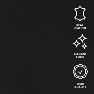 Canapé d'angle droit convertible "Olivier" 5 places en cuir véritable noir