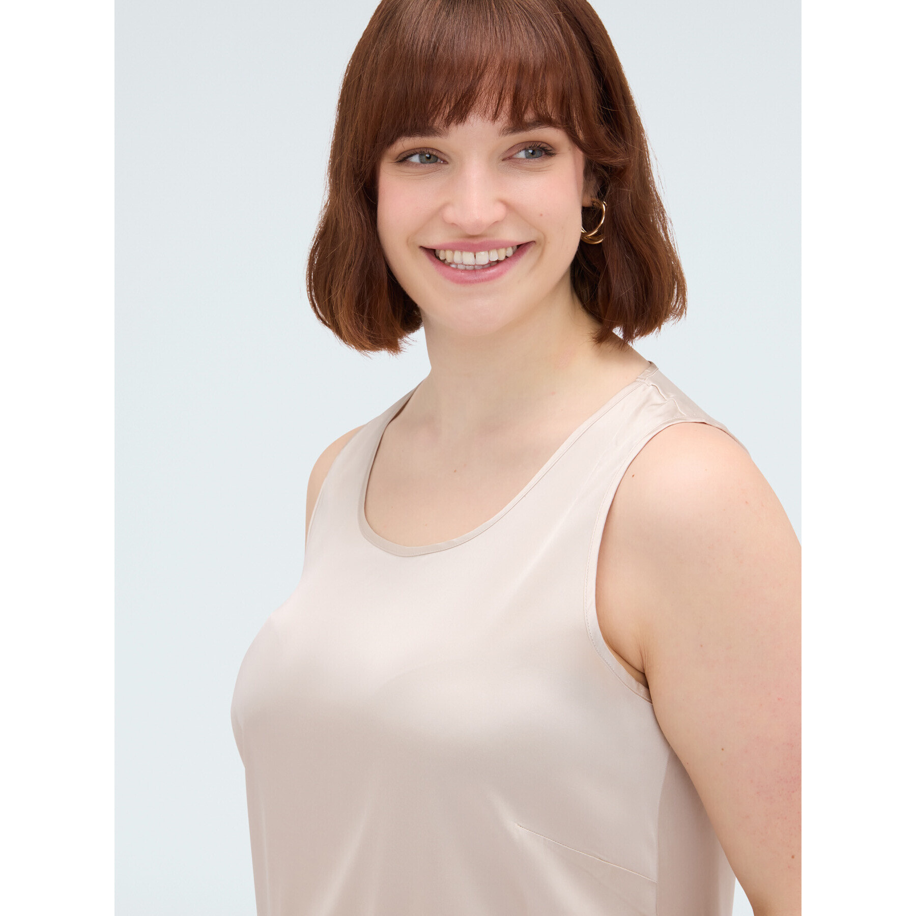 Fiorella Rubino - Top de raso de viscosa elástico - Beige