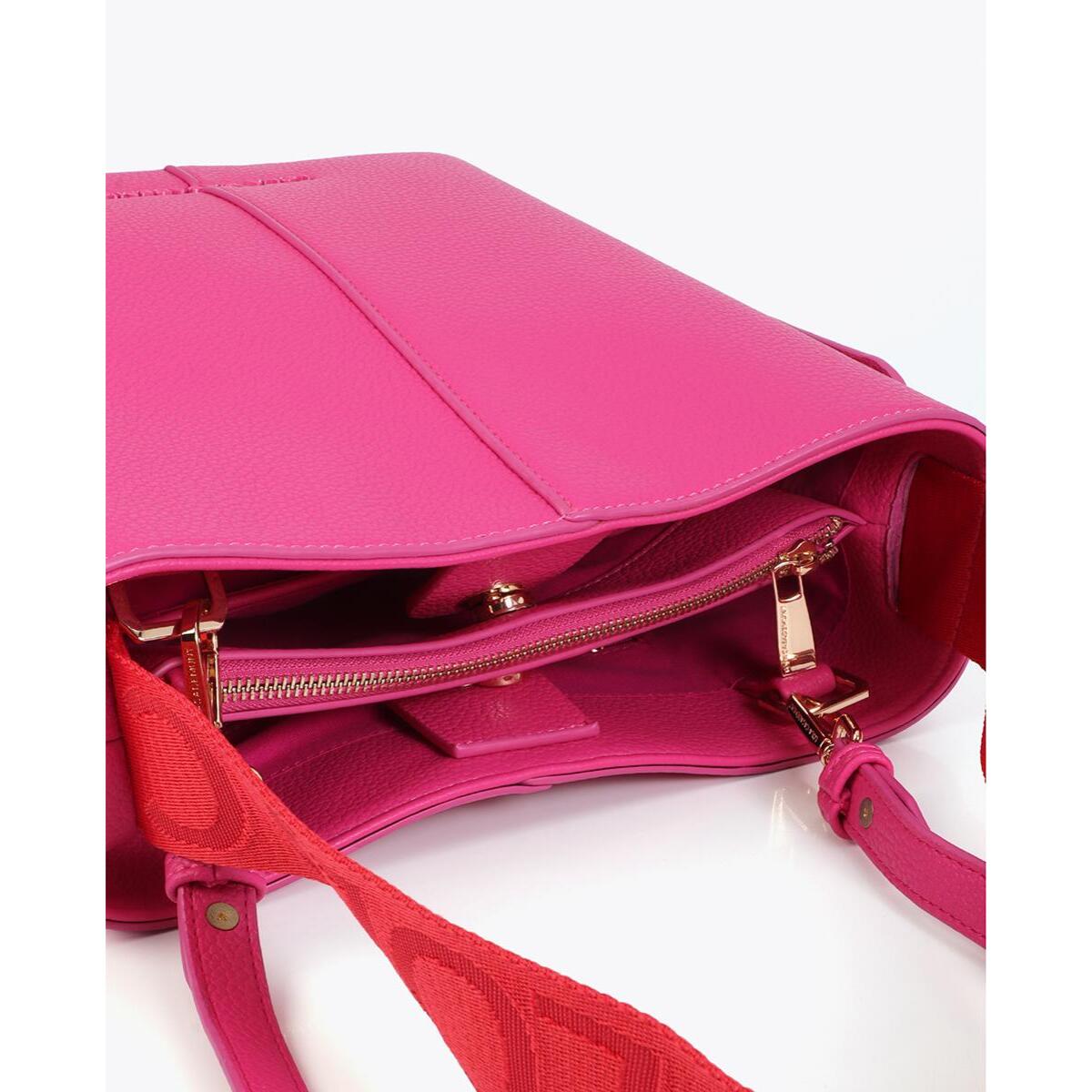 Shopper con manico in nylon a contrasto