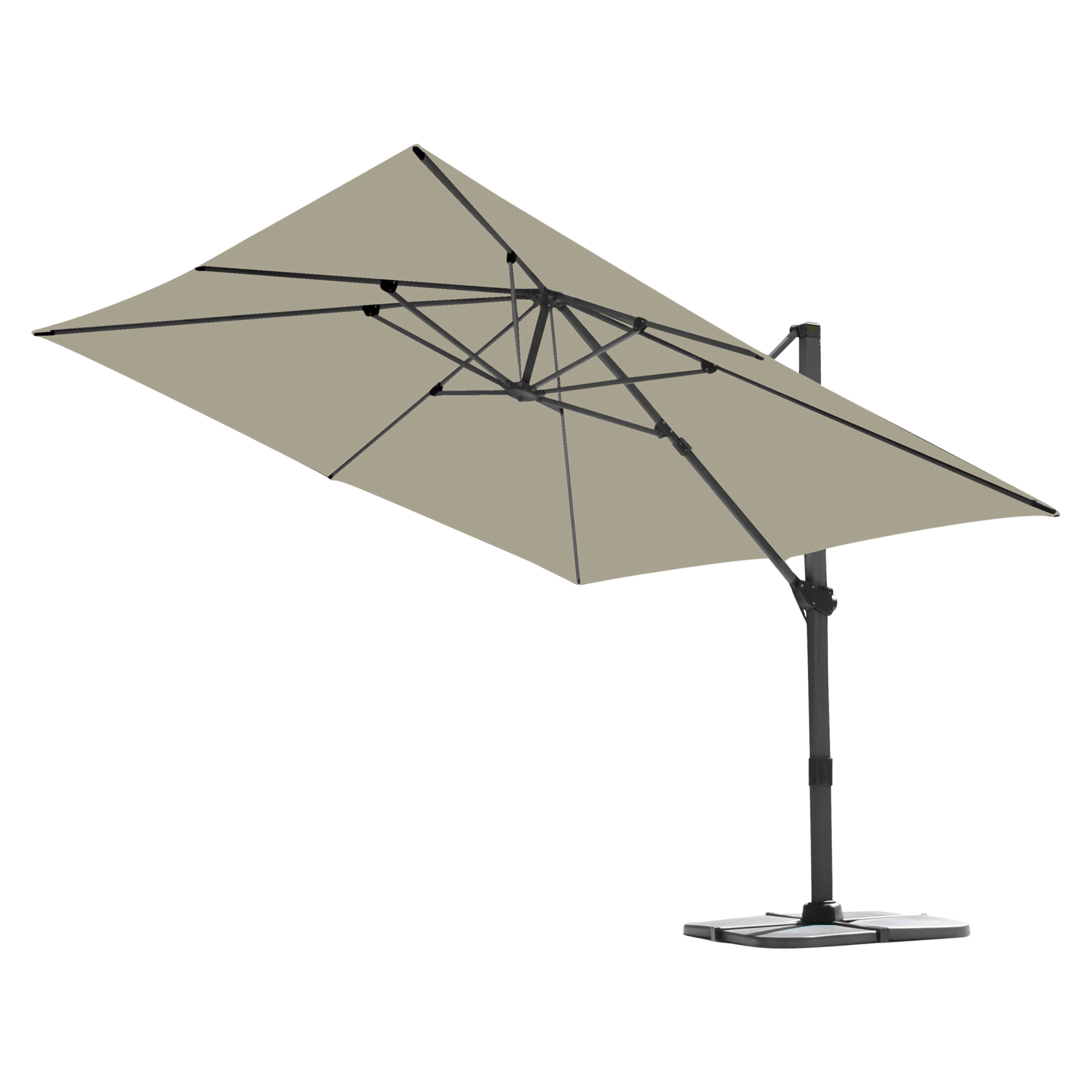 Grand parasol rectangulaire avec rotation 360° - Vert