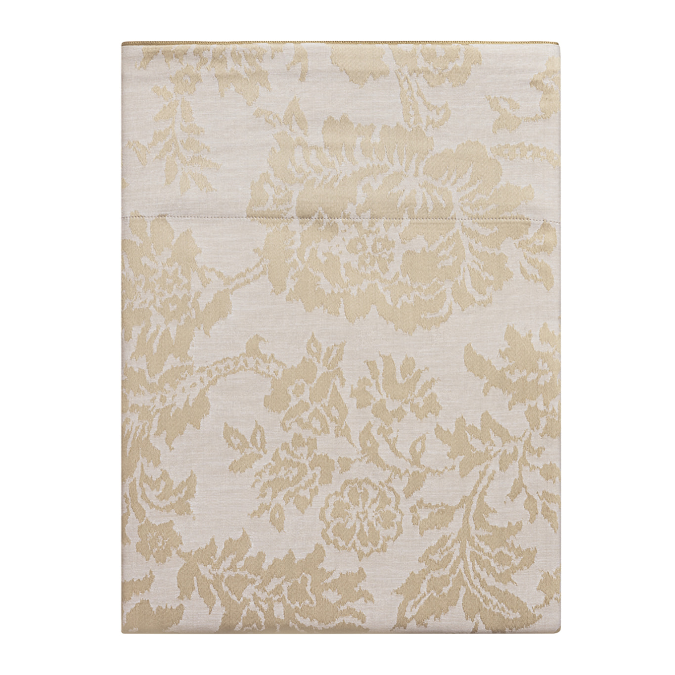 Drap plat imprimé en jacquard de coton, MÉMOIRE, Beige Lune