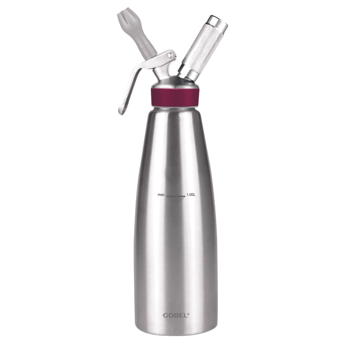 Siphon professionnel inox GOBEL - cuve inox - tête inox - 1L