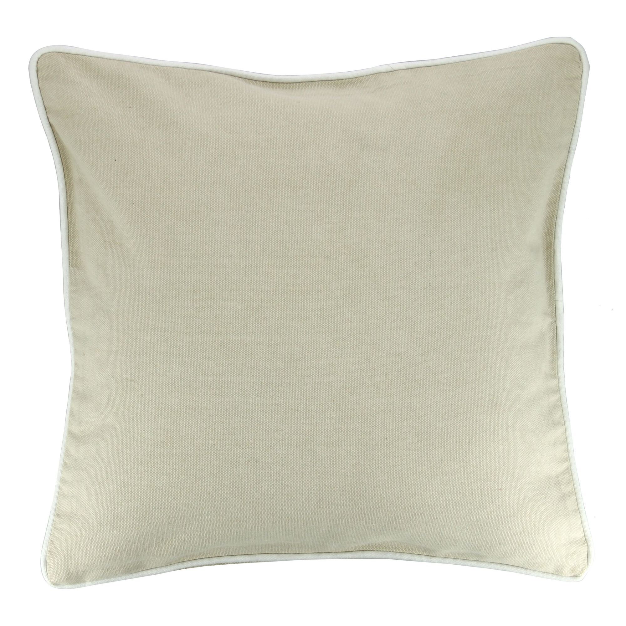 Coussin en coton lavé beige carré 45cm