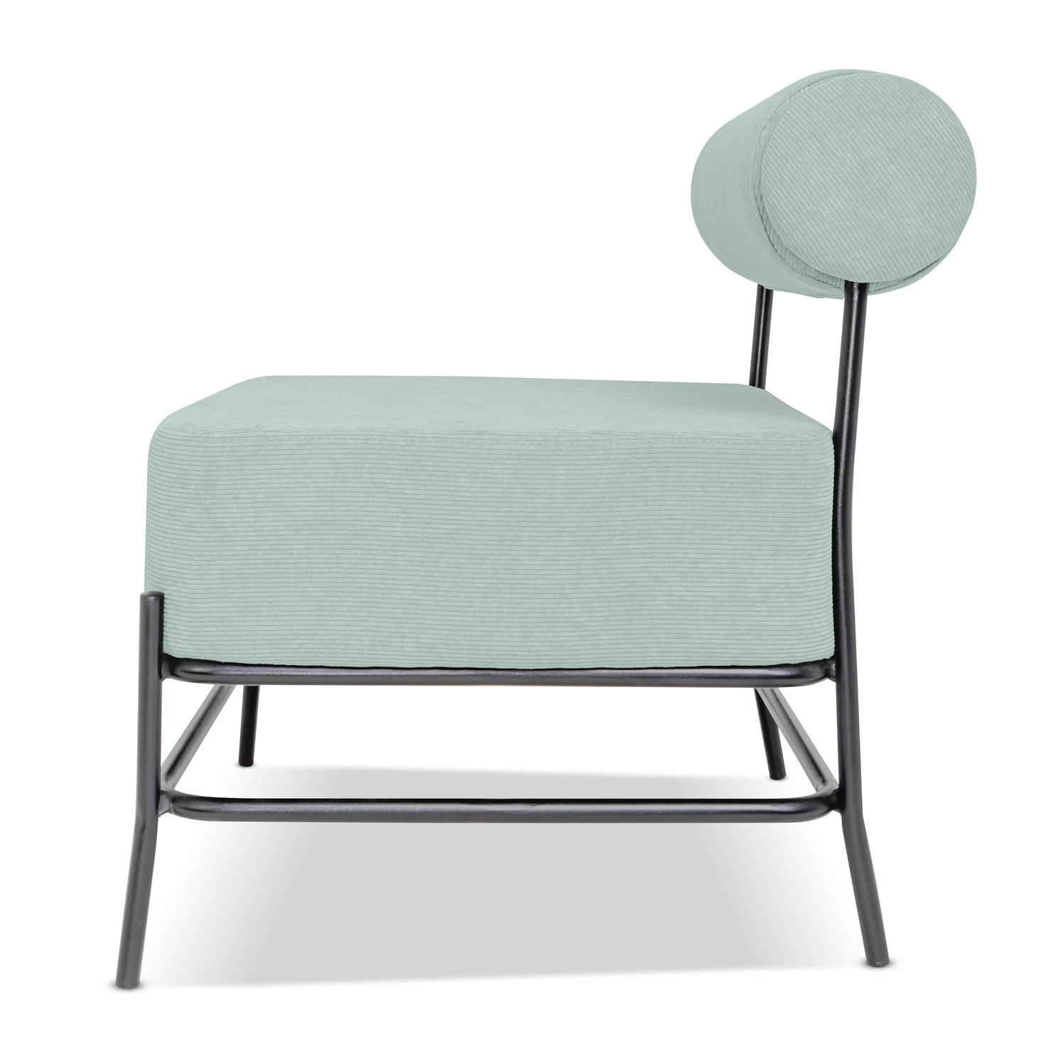 Nara - Poltrona di design in metallo e velluto a coste