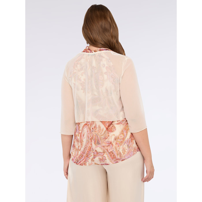 Fiorella Rubino - Coprispalle in tulle - Beige