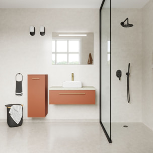 Ensemble vasque posée 1 tiroir + miroir - GLASGOW