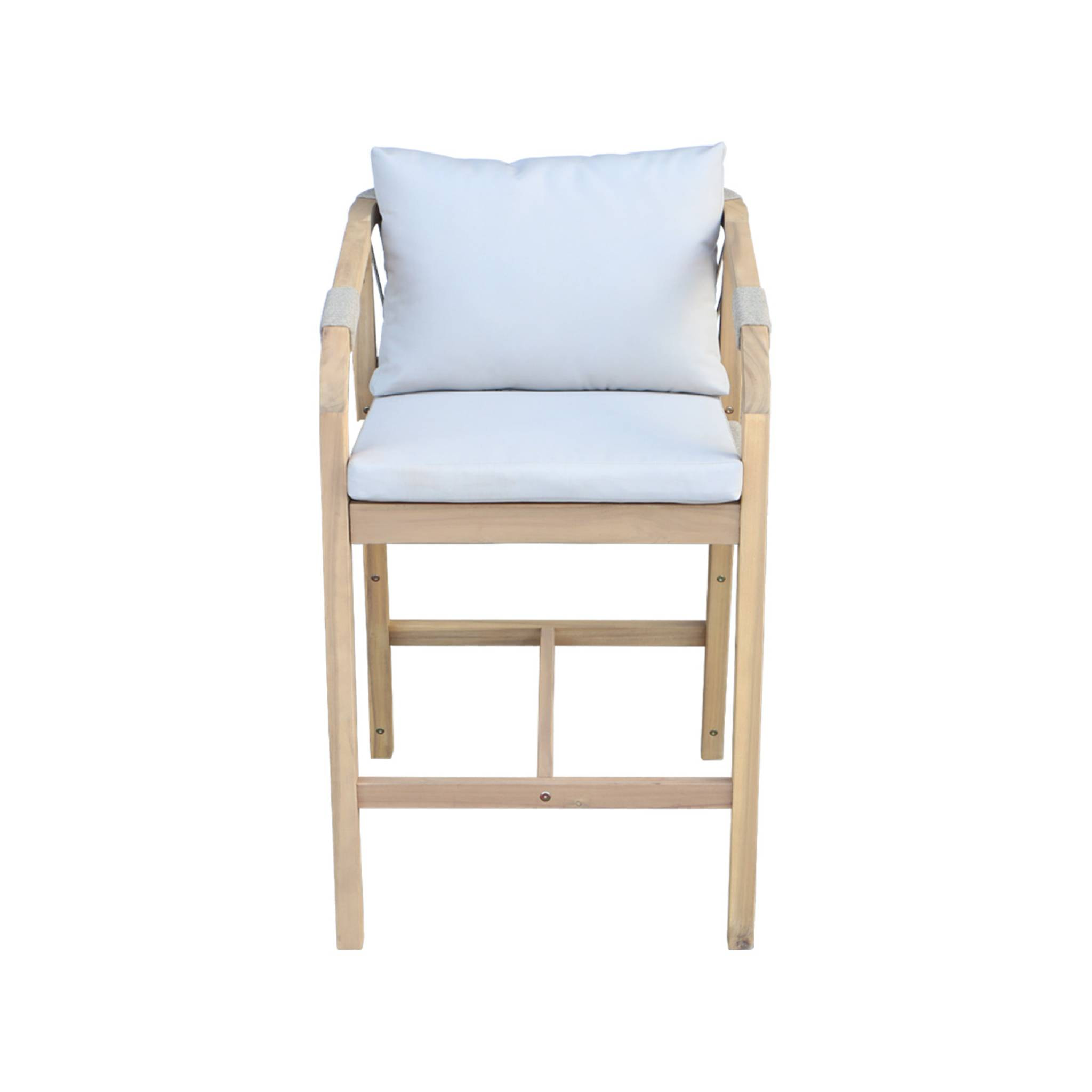 Lot de 2 fauteuils de jardin bois d'acacia et corde Zahara naturel et beige 68 x 58 x 95 cm