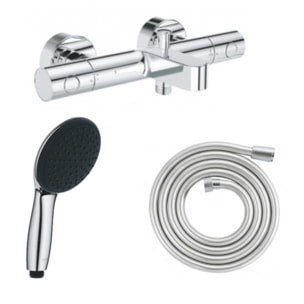 Pack mitigeur bain douche thermostatique GROHE Precision Get +  Douchette GROHE Vitalio Start 100 + Flexible 2000