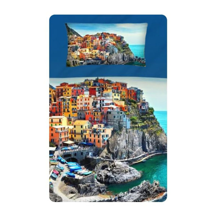 Completo lenzuola singolo in cotone con stampa alta qualità, set letto con lenzuolo sopra, sotto con angoli e federa, morbido e traspirante per pelli sensibili, colori brillanti e durevoli, certificato OEKO-TEX, comfort quotidiano e design decorativo