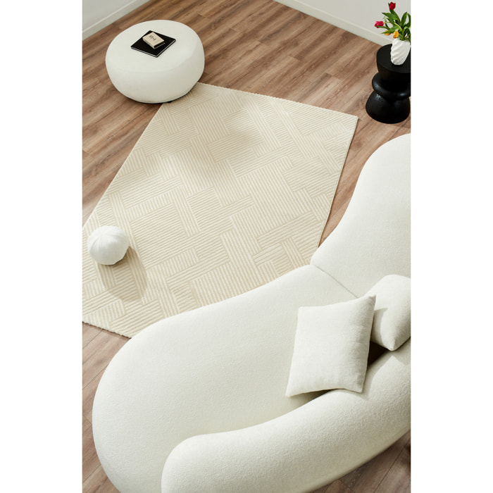 BIANCA - Tapis intérieur poils en relief crème