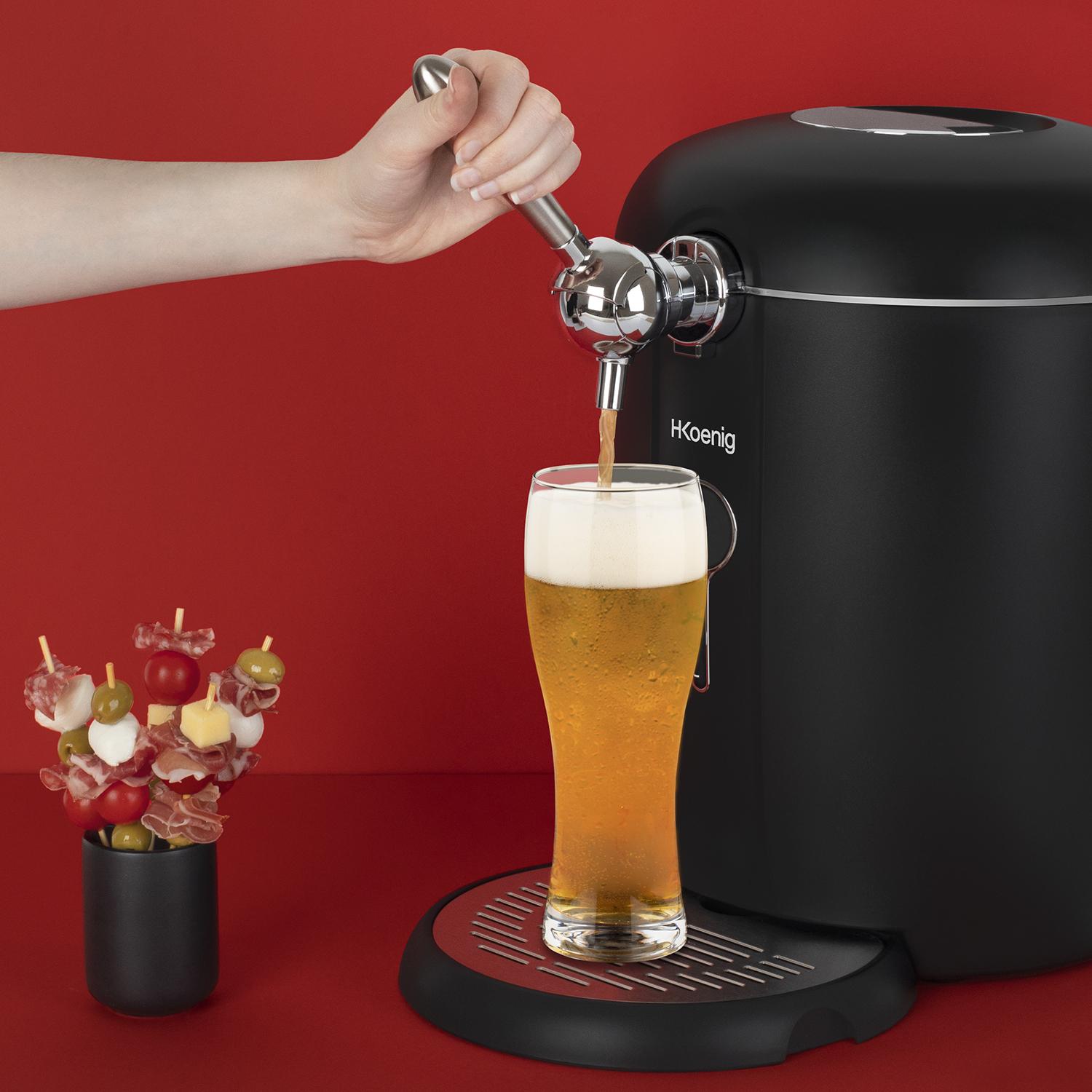 Tirador De Cerveza BW1688 H.Koenig Compatible barriles 5 y 6L, Pantalla Led, Conservacion hasta 30 dias.