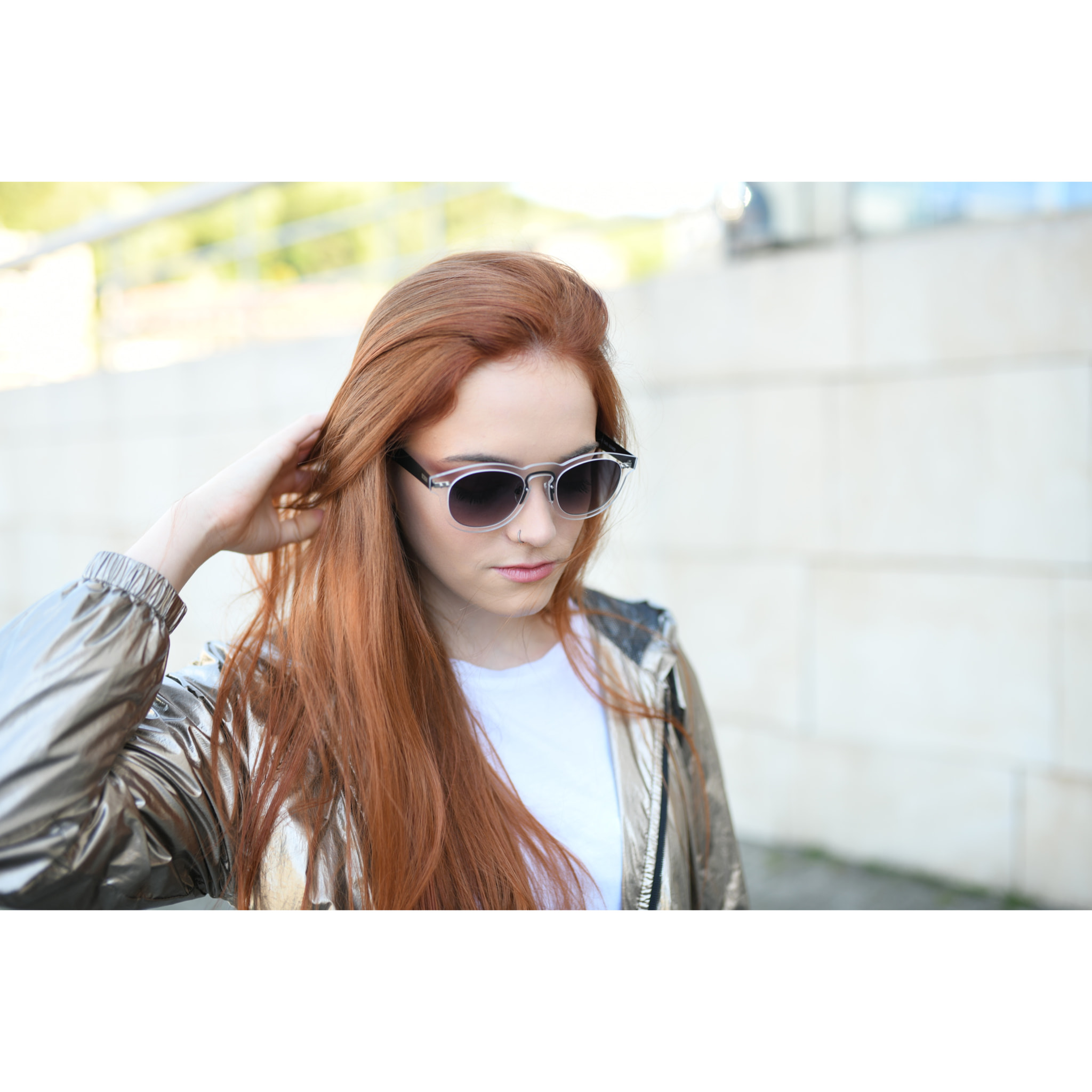 Gafas de sol OCEAN IBIZA - Exterior blanco transparente con interior ahumado y interior negro mate