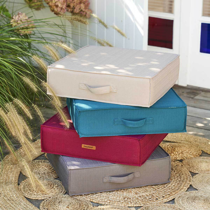 Coussin de sol "Korai" ardoise 45x45cm en polyester