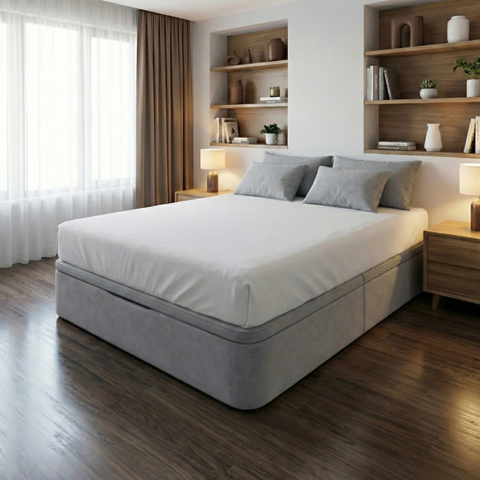 Canapé abatible tela, gran capacidad y alta durabilidad Montaje incluido