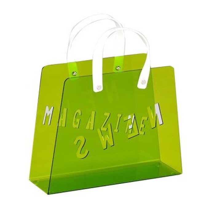 Porte-revues sac plexiglass vert - BAG