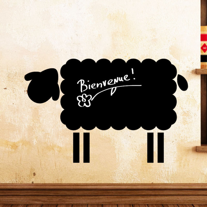 Sticker ardoise tableau noir - stickers muraux adhésif effaçable - MOUTONS 2