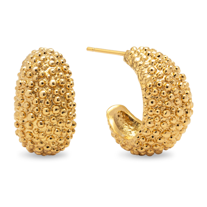 Pendientes Aro Antique Acero Baño Oro